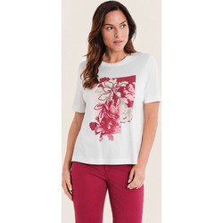 Gerry Weber γυναικείο Τ-shirt με print και κέντημα - N71704121038 Λευκό