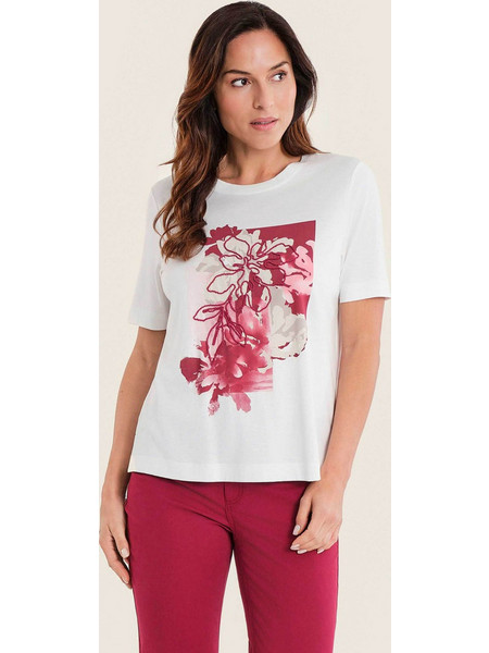 Gerry Weber γυναικείο Τ-shirt με print και κέντημα - N71704121038 Λευκό