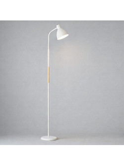 VenCore Orin White 6091-20016 - Μοντέρνο Επιδαπέδιο Φωτιστικό Μονόφωτο Λευκό Αλουμίνιο και Λευκό Καπέλο με Βάση-Ντουί 1xE27 - Φ23 x Υ150cm