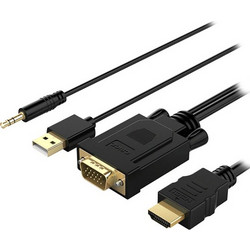 Orico XD-VATH VGA & Mini Jack 3.5mm to HDMI Full HD 60Hz Cable with USB Power 5m Black