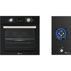 Multihome Φούρνος Ηλεκτρικός Άνω Πάγκου 65lt 59.5cm MH-6060 Black Glass με Εστίες Αερίου MH-6142