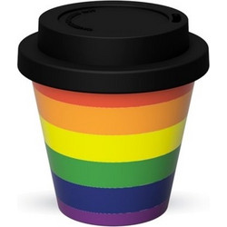 IDrink Ποτήρι Καφέ Bamboo με Καπάκι Mini Love Is Love 1τμχ ID5111