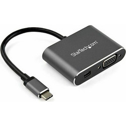 StarTech Μετατροπέας USB-C male σε VGA / mini DisplayPort female Γκρι 1τμχ CDP2MDPVGA