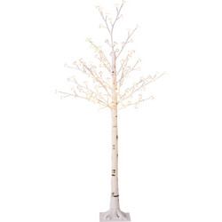 HOMCOM Φωτεινό Δέντρο Κερασιάς με 120 LED, 150 cm, 3 Επίπεδα Φωτεινότητας, για Εσωτερικό και Εξωτερικό Χώρο, Λευκό 830-629V92WT