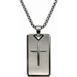 Ghetto Silver Cross Pendant Necklace with 50cm Thin Chain