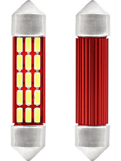 Amio - Λαμπάκια Πλαφονιέρας LED 41mm C5W C10W 12/24V 2.3W 5600K 20xSMD 4014 CANBUS για Ισχυρό Φωτισμό Εσωτερικού χωρίς Σφάλματα - Σετ 2 Τεμ. (01634/AM)