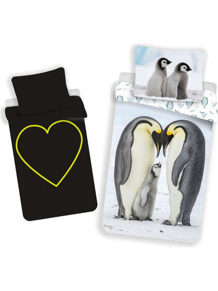 Animals Penguin Glowing in the Dark Σετ Παπλωματοθήκης με Μαξιλαροθήκη 140x200, 70x90 εκ