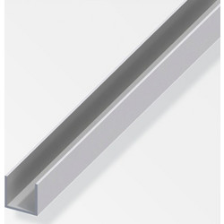ALFER 575013.0000 Προφίλ Αλουμινίου U (Κανάλι) 8.2Χ10.1Χ1.3mm Ασημί Συνολικού Μήκους 2m
