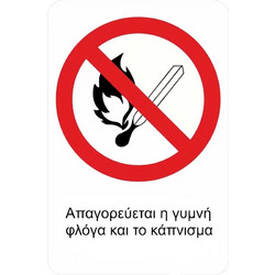 Auto GS Αυτοκόλλητο Σήμα Απαγορεύεται Η Γυμνή Φλόγα Και Το Κάπνισμα 12x16cm 24785