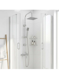 vidaXL Σύστημα Ντους Χρωμέ Ανοξείδωτο Ατσάλι 21 x 48 x 112 cm