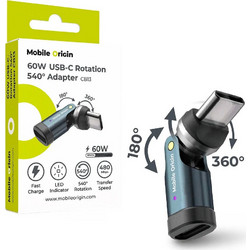 Mobile Origin Περιστρεφόμενος Αντάτορας Type-C Rotation 540 Adapter CB13 Black
