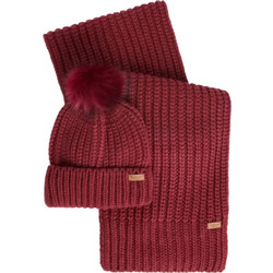 Barbour Γυναικείο Σετ Σκούφου & Κασκόλ Saltburn Beanie & Scarf Gift Set, Διαστάσεις Κασκόλ 25 x 170 cm, σε Χρώμα Μπορντό