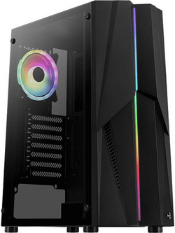 Aerocool Mecha ARGB Black Gaming Midi Tower Κουτί Υπολογιστή RGB με Πλαϊνό Παράθυρο