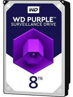 Western Digital Purple 128MB 8TB HDD Σκληρός Δίσκος 3.5" Sata 3 7200rpm με 128MB Cache