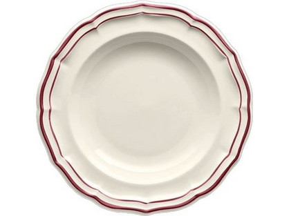 Πιάτα Βαθιά Σετ 4 Τεμαχίων Filet Bordeaux Faience Gien (22.5 cm)