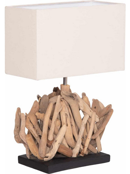 ΕΠΙΤΡΑΠΕΖΙΟ ΟΡΘΟΓΩΝΙΟ ΦΩΤΙΣΤΙΚΟ TWIGGY HM4424 DRIFTWOOD & ΛΕΥΚΟ ΚΑΠΕΛΟ 35.5x15x47Υεκ