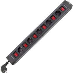 Πολύπριζο REV 5-fold 3,7 m Single Switch anthracite