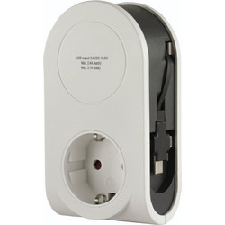 Φορτιστής Πρίζας REV USB Flex 3in1 0,8 m + 1x socket