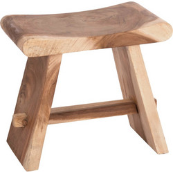 Σκαμπό Saddle pakoworld suar ξύλο σε φυσική απόχρωση 50x30x50εκ