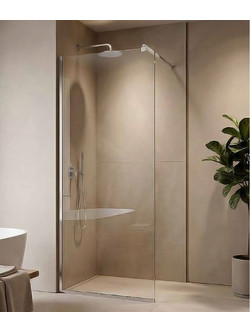 Διαχωριστικό Ντουζιέρας Walk-iN 50x195 TEMA WAS 50195 Χρωμέ Με Διάφανο Κρύσταλλο WAS50195