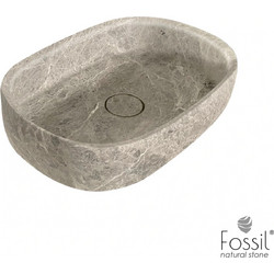 Fossil Dune Επικαθήμενος Νιπτήρας Μπάνιου Μαρμάρινος 55x38cm Γκρι 517-DSB55-423