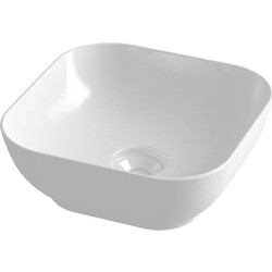 Olympia Trend Square 02 Επικαθήμενος Νιπτήρας Μπάνιου Πορσελάνης 38x38x14.4cm Λευκός 60131