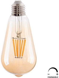 ΛΑΜΠΤΗΡΑΣ LED FILAMENT 8W E27 DIMMABLE 3000K GOLD