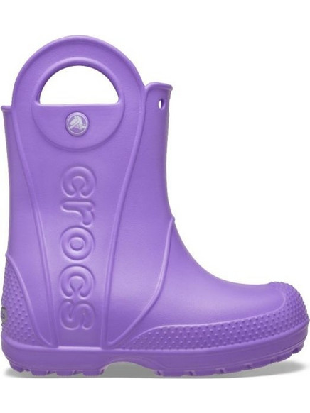 Crocs παιδικές γαλότσες Handle It Rain Boot T-Purple Pulse σε μωβ χρώμα - 211056-5FJ