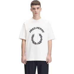 Fred Perry Ανδρικό T-shirt Tartan Applique M3417-129 Snow White - Λευκό