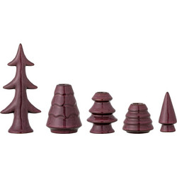 Bloomingville - Woods Candle Holder - Red - Stoneware