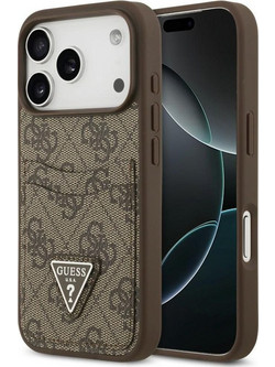 Guess 4G Double Card Triangle Back Cover Brown (iPhone 18 Pro / 17 Pro)