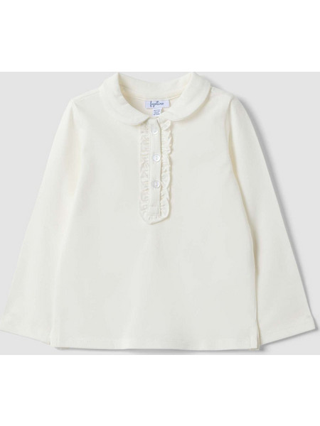 OVS POLO WITH RUFFLE BIO 2847346-SUGAR SWIZZLE OffWhite