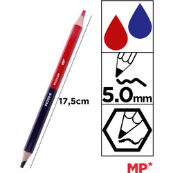 MP Ξυλομπογιά με Διπλή Μύτη Blue/Red Σετ 3τμχ