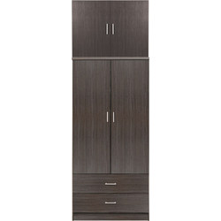 B2BMarkt Δίφυλλη Ντουλάπα Ρούχων με Πατάρι Wenge 80x42x241cm HM21061.01
