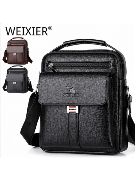 Weixier Συνθετική Δερμάτινη Ανδρική Τσάντα Ώμου / Χιαστί Μαύρη 6-1187
