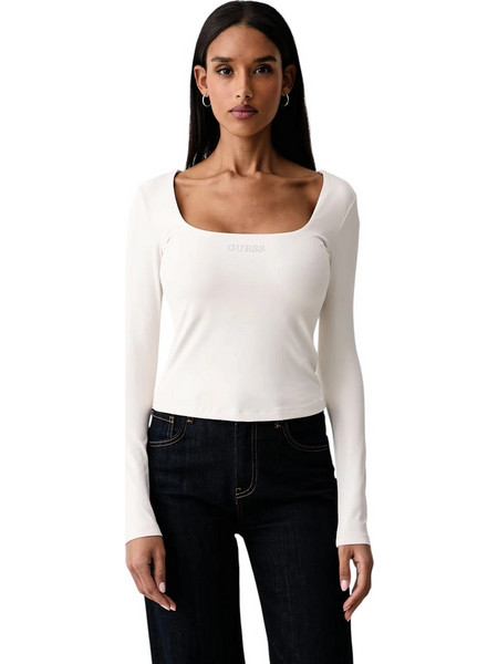 Guess Γυναικεία Μπλούζα Μακρυμάνικη Lotus V6BP05K6318-G9L9 Εκρού