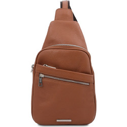 Tuscany Leather Δερμάτινη Ανδρική Τσάντα Στήθους Μπλε TL142022