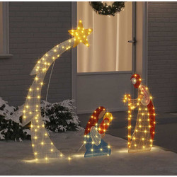 vidaXL Σκηνή Γέννησης LED Θερμό λευκό 149 x 32 x 127,5 εκ Πολυεστέρας