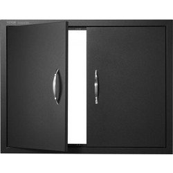 VEVOR BBQ Access Door, 788x610 mm Double Outdoor Kitchen Door, Cold Plate Flush Mount Door, Wall Vertical Door with Handles, for BBQ Island, Grilling Station, Outside Cabinet