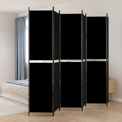 vidaXL Διαχωριστικό Δωματίου με 6 Πάνελ Μαύρο 300x220cm από Ύφασμα 1 τεμ