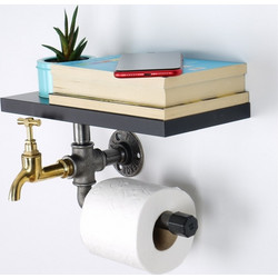 Toilet Paper Holder Boruraf240 Black, Silver MDF 30x23x17 cm
