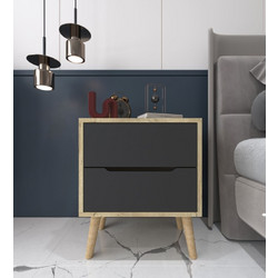 Nightstand Flora Sapphire Oak, Anthracite 50x44x60 cm