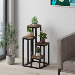 Decorative Jardiniere Jason Atlantic Pine, Black Melamine Coated Particle Board 34x65x39 cm