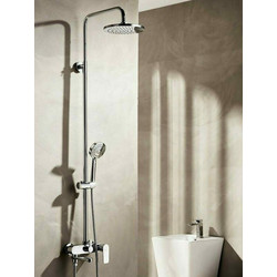 Tema Roma μπαταρία Ντουζ με κολώνα 3 εξόδων Inox 53252