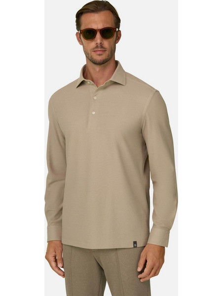 Boggi Milano Structured Ανδρική Μπλούζα Polo Μπεζ BO26A086806