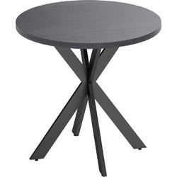 Τραπέζι φαγητού 75 x 75 cm στρογγυλό τραπέζι κουζίνας για 2-4 άτομα μοντέρνο τραπέζι τραπεζαρίας με πόδια αράχνης Μαύρο