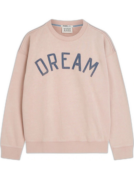 Scotch & Soda Front Artwork Washed Loose-Fit Ανδρικό Φούτερ Misty Rose 184562-SC650.04