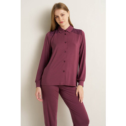 Vamp Σετ Γυναικείες Πιτζάμες Micromodal Σεμιζιέ Mauve Misty