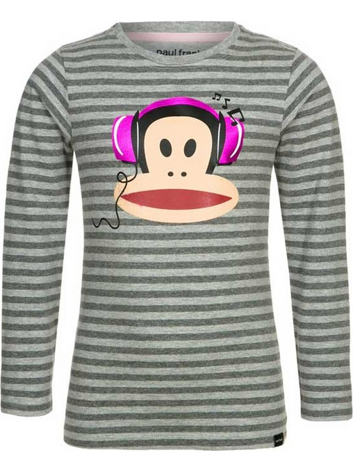 Paul Frank παιδικό ριγέ μακρυμάνικο μπλουζάκι γκρι pfk-10001