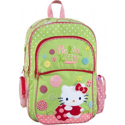 Graffiti Hello Kitty Playful Σχολική Τσάντα Πλάτης Δημοτικού Πράσινη 15822